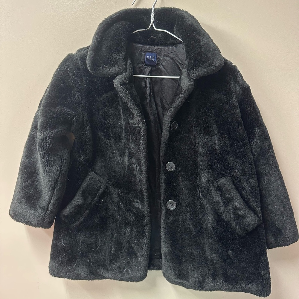 GAP Charcoal Faux Fur Jacket